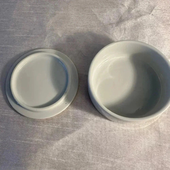 The Art of Chokin Japan Floral Lidded Porcelain Trinket Jar 24K Gold Trim - Picture 2 of 4